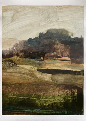 Royal gardens (Foggy day) - Oil on paper, 40 x 30 cm. Available on Meyer Vogl Gallery