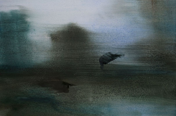 Royal Gardens #14 - Oil on paper, 30 x 46 cm. Available (DM if interested)
