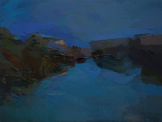 Nocturne reflection - Oil on wood, 24 x 32 cm *SOLD*