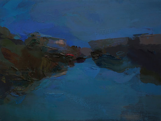 Nocturne reflection - Oil on wood, 24 x 32 cm *Sold*