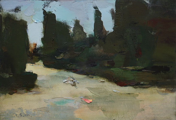 Garden view #64 - Oil on canvas, 24 x 36 cm *Sold*
