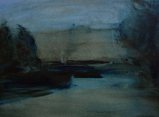 Royal garden #3 - Oil on Arches paper, 23 x 31 cm. *SOLD*