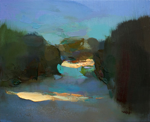 Garden view #65 - Oil on wood, 22 x 27 cm. *Sold*