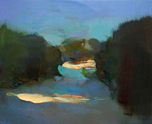 Garden view #65 - Oil on wood, 22 x 27 cm. *Sold*