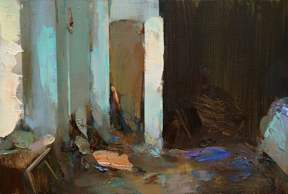 Abandoned house #1 - Oil on wood, 20 x 30 cm. *Sold*