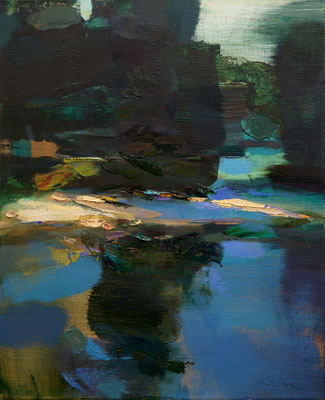 Garden view #75 - Oil on linen, 46 x 38 cm. *Sold*