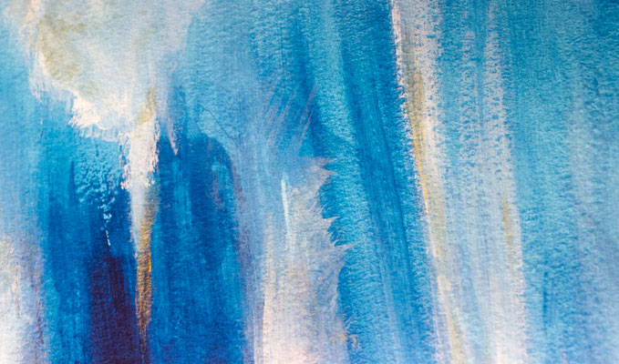 Seelenschimmer Detailbild Kraftbild Perlfarbe glänzend, blau weiß gold
