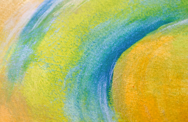 Paradies Erde Detailbild Grün Türkis Gelb, Perlfarbe, Spirituelle Malerin