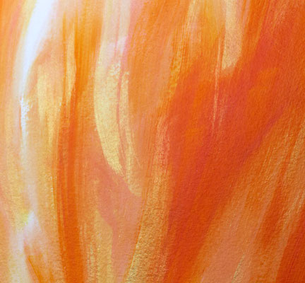 Erzengel Uriel ist bei Dir, Kraftbild Energiebild Detailansicht gold orange Perlfarbe glänzt