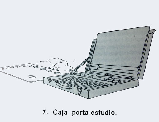 "Caja porta-estudio". Ilustración extraída del libro "Técnicas y secretos de la pintura" (editorial LEDA)
