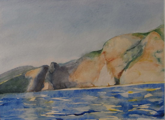 "Küste in Kreta", Aquarell, 40 x 50 cm