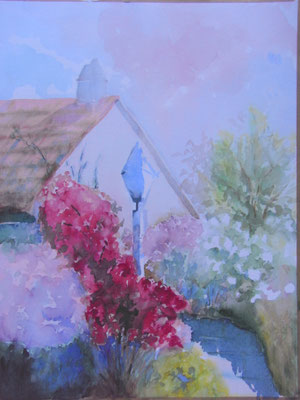 "Rosengarten", Aquarell, 48 x 36 cm - in Privatbesitz