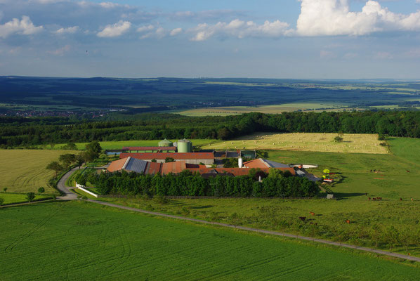 Hof aus der Vogelperspektive