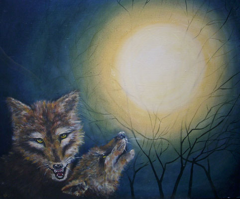 Wolf und Mond 60x73