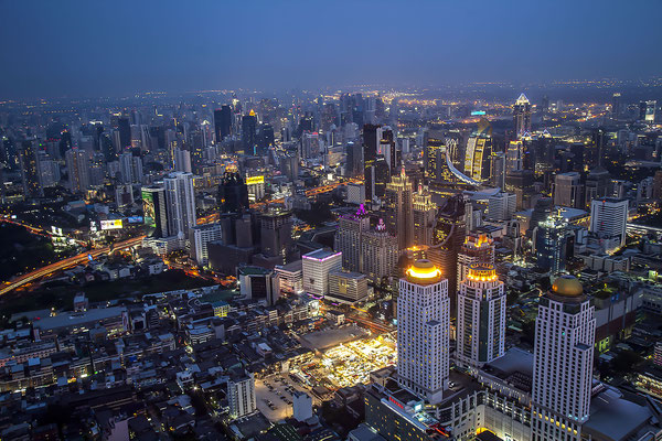 Luftaufnahme,, Skyline von Bangkok, Bangkok, Thailand, Asien   