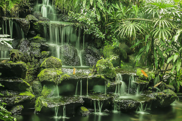 Erawan waterfall in the Erawan National Park, Thailand, Asia