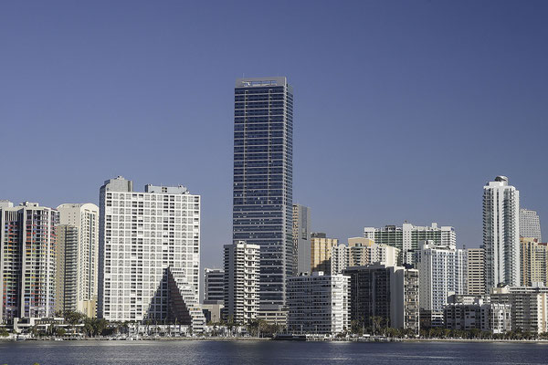 Blick auf Stadtzentrum von Miami, Florida, USA