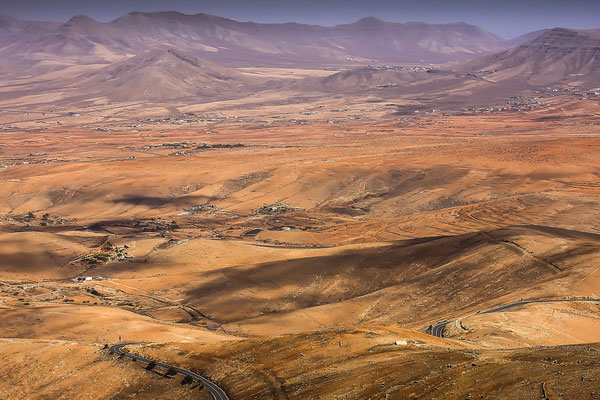 Blick auf das Valle de Santa Ines vom Mirador de Morro Velosa, Betancuria, Fuerteventura, Kanarische Inseln, Spanien, Europa