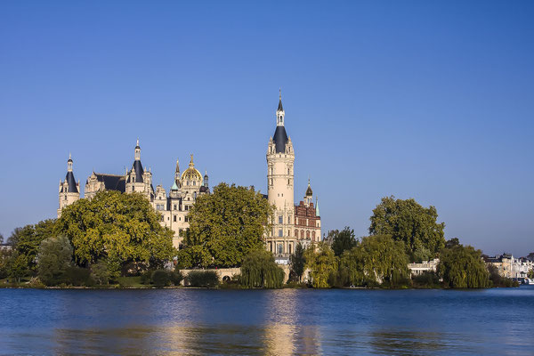 Historic district with the State Museum and the cathedral, Schwerin, Mecklenburg-Western Pomerania, Germany, Europe 