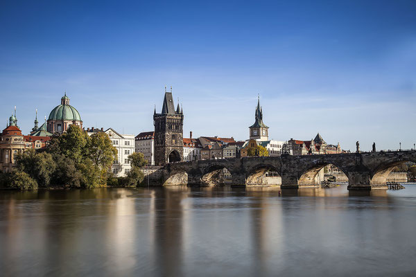 Blick auf die Karlsbrücke, Prag, Tschechische Republik, Europa
