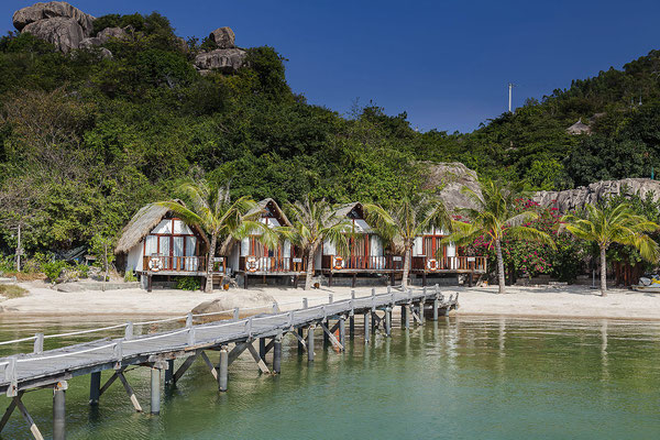 Kleines Bungalowresort Ngoc Suong, in der Bucht von Cam Ranh, Südchinesisches Meer, Nha Trang, Vietnam, Asien   