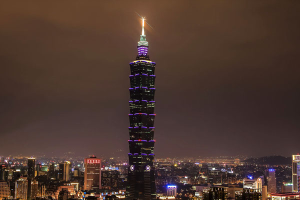 Taipei Tower 101 Tower in der Nacht, Taipei, Taiwan, China, Asien 