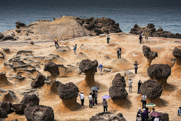 Felsformationen im Yeliou-Nationalpark in Taiwan, China, Asien