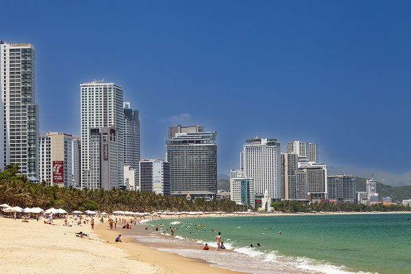 Sandstrand im Zentrum von Nha Trang, Provinz Khanh Hoa, Vietnam,VietNam,Asien