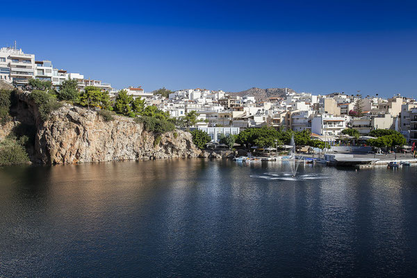 Lake Voulismeni in Agios Nikolaos, Crete, Greece, Europe
