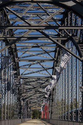 Old Harburg Elbe Bridge, south side, iron bridge, historic portal bridge built from 1897 to 1899, district of Harburg, City of Hamburg, Germany,Europe