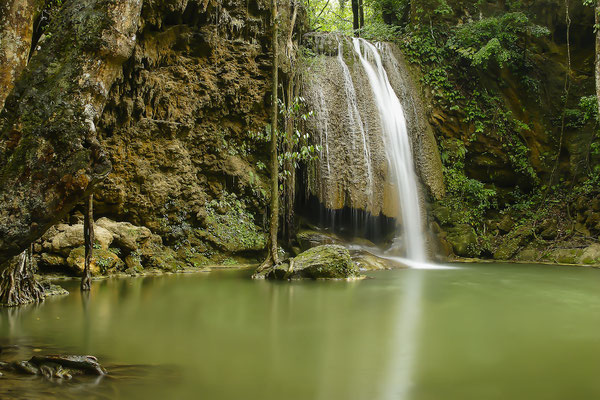 Erawan waterfall in the Erawan National Park, Thailand, Asia