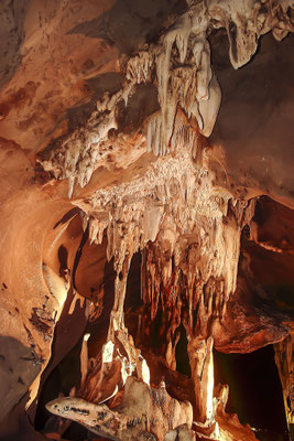 Lava tube, stalactite cave near Kanchanaburi, Thailand, Asia