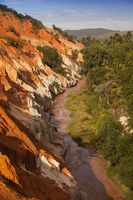 Red sandstone formations, canyon at Fairy Stream, Mui Ne, Vietnam, Asia