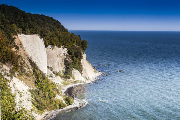 Chalk cliffs, Baltic Sea coast, beech grove, UNESCO World Heritage Site Jasmund National Park, Isle of Ruegen, Mecklenburg-Western Pomerania, Germany, Europe