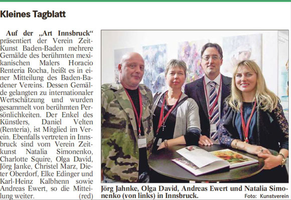 Fotokünstler Andreas Ewert aus Baden-Baden mit Künstlerkollegen Natalia Simonenko, Olga David und Jörg Jahnke.