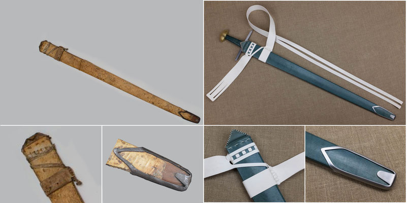 Le fourreau est inspiré du fourreau dit de Saint Maurice conservé au musée royal de Turin.