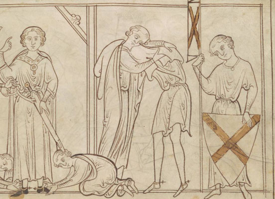 Fig. 16 - Matthew Paris, Liber additamentorum, British Library, Londres, Royaume-Uni, Cotton MS Nero D I, f.03r, St Albans (Angleterre), 1250-1259