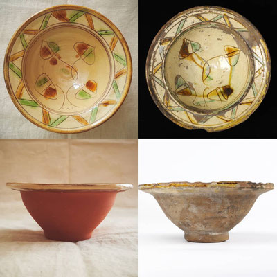 Reproduction d'un bol retrouvé en Ligurie (Italie) et daté du début du XIIIe siècle)