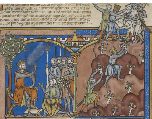 Fig. 5 - « Bible de Maciejowski », Pierpont Morgan Library, New-York Etats-Unis, MS M.638, f.024r, nord de la France, vers 1240-1250.
