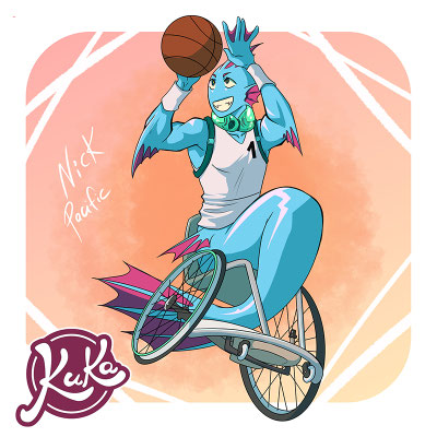 Monster als moderne Charaktere - Basketball spielende Nixe
