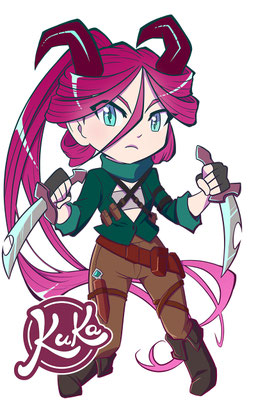 Chibi-Illustration Dungeons and Dragons Schurke