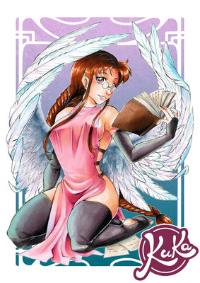Illustration mit Markern - Charakter Monerva