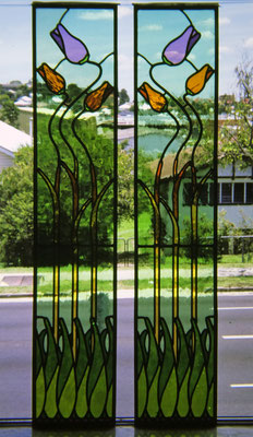 floral door light panels (prior to installation)