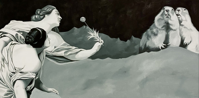 Too sweet; 2025, oil on canvas,70 x 140 cm