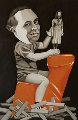 Der Puppenspieler, 2024, oil on canvas, 90 x 60 cm
