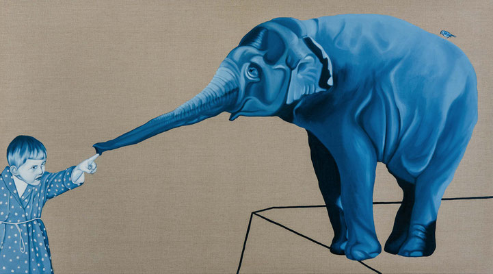 the elephant, 2019, oil on canvas, 110 x 200 cm