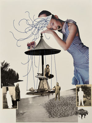Das Karussell; 2026, mixed media on paper, 48 x 36 cm