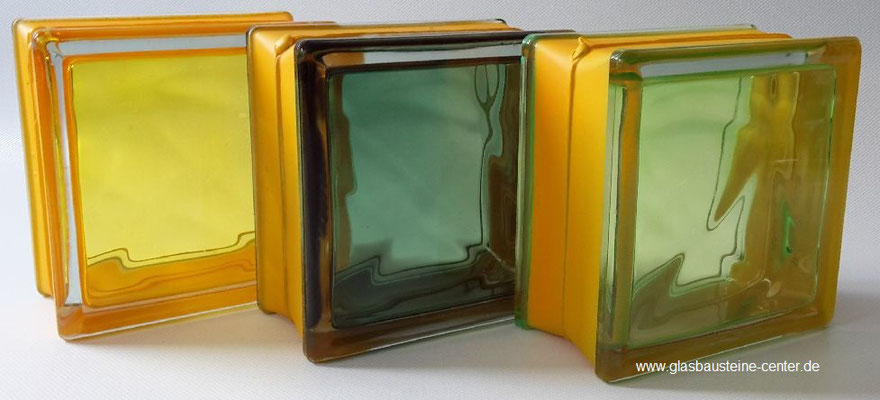 MyMiniGlass MG/s MINI 14,6x14,6x8 15x15 Type Vegan Green Yellow Emerald Seves Design Glasbausteine Glasstein Glass Blocks Glass Blokker France Glasblokke Briques de verre Glasblock Glazen Bouwstenen Glasblock Österreich Danmark Nederland MG Glasbaustein