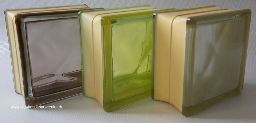 MyMiniGlass MG/s MINI 14,6x14,6x8 15x15 Type Very Natural Green Bronze White 30 % Seves Design Q15 Glasbausteine Glasstein Glass Blocks Glass Blokker France Glasblokke Briques de verre Glasblock Glasbaksteen Glazen Bouwstenen Glasblock Österreich danmark 