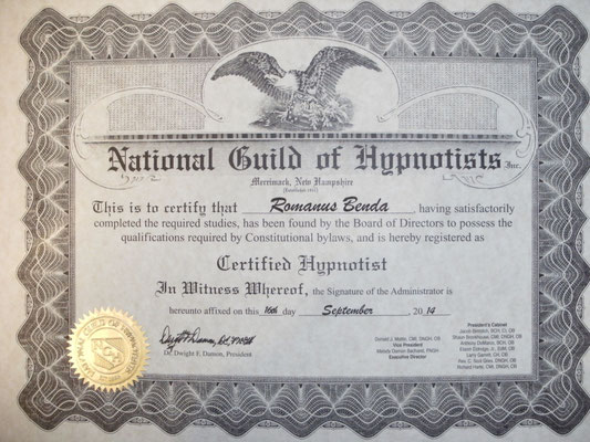 Romanus Benda - Certified hypnotist